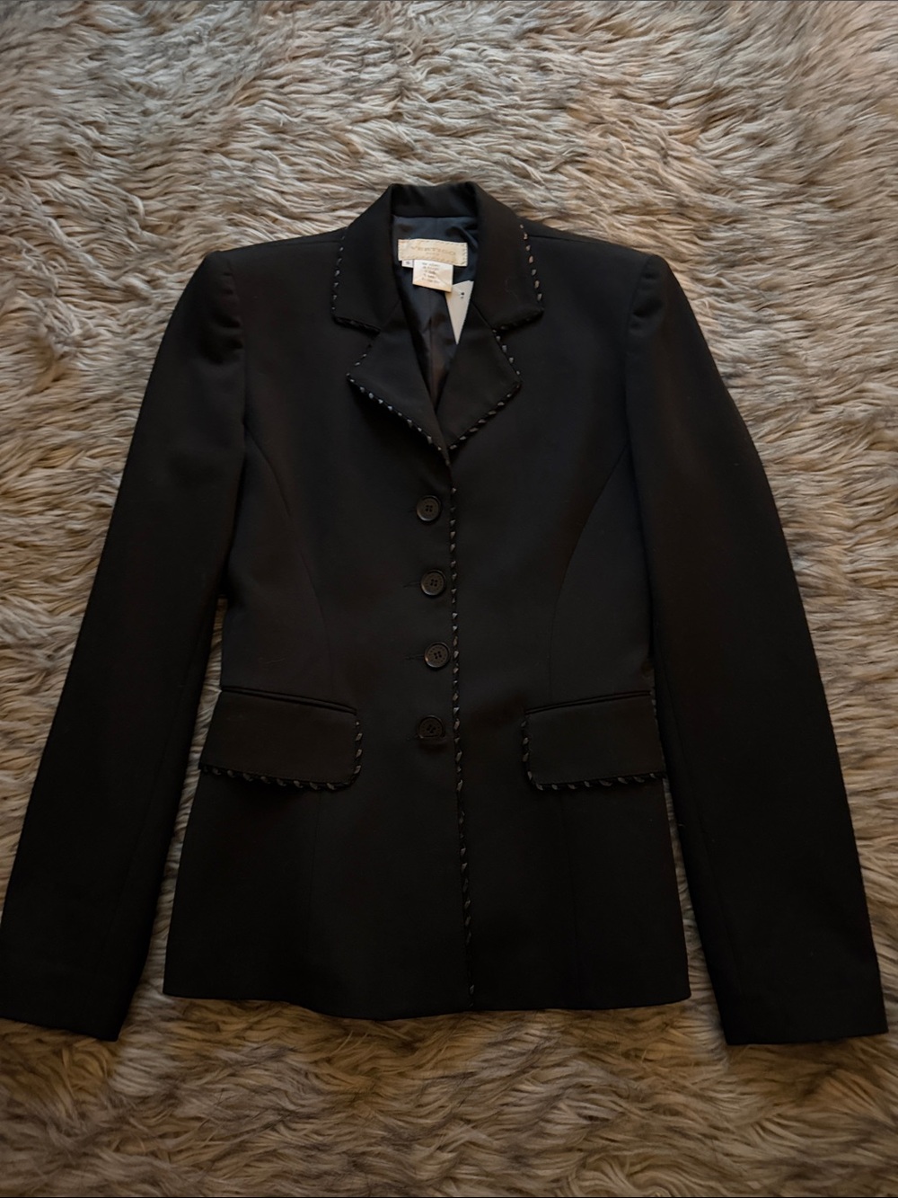 Vertigo Paris Black Gabardine Riding Jacket szS